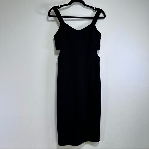 Black Cutout Bodycon Midi Dress – Sweetheart Neck Date Night Style – Size S - Picture 1 of 4